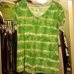 Green tie dye tee